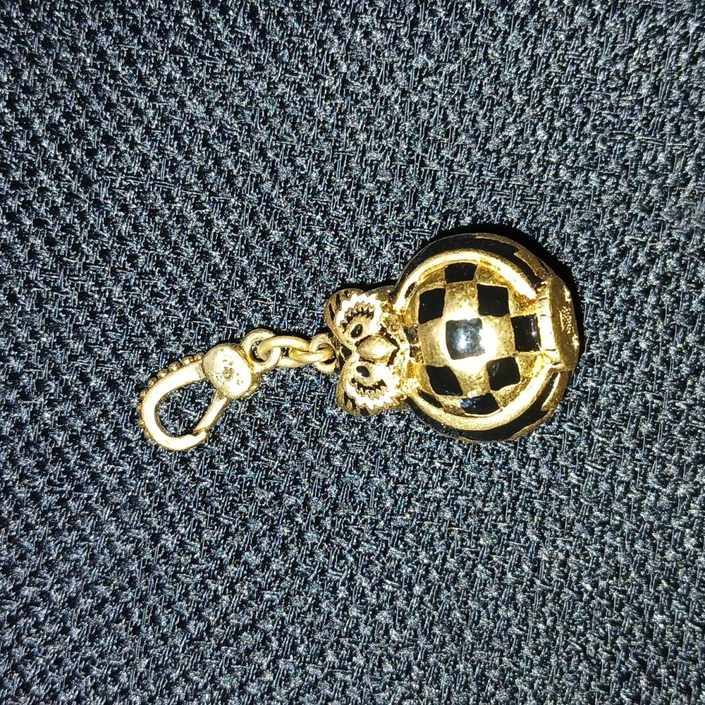 Mackenzie-Childs Courtly Check Owl Charm ■ New in Gift Box
